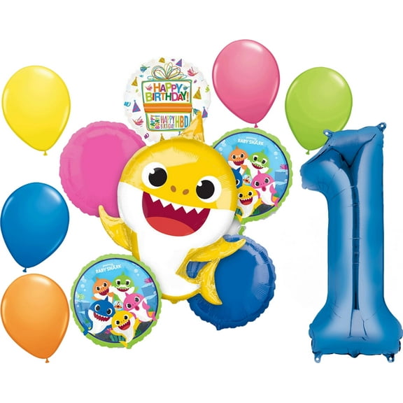 Baby Shark Boy 1st Birthday Party Supplies Balloon Bouquet Decorations
