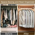thumbnail image 6 of Aovky 40” Garment Bag, Clear Garment Bags for Hanging Clothes with 4" Gusseted,  Suit Bags for Closet Storage and Travel for Coat, Jacket, Sweater, Shirts, 4 Packs, 6 of 7