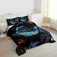 thumbnail image 3 of Manfei Retro Cowboy Hat Full Size Comforter Sets 3-Piece, Farm Horse Bedding Comforter Set, Black Blue Farmhouse Bedding Sets, Ultra Soft Home Decor, 3 of 8