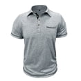 thumbnail image 2 of LTTVQM Men's Casual Polo Shirts Short Sleeve Button Classic Summer Spring T-Shirts Cotton Slim Fit Tees Lightweight Golf Top with Pocket Light Gray 2XL, 2 of 5