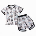 thumbnail image 4 of CAUYDY Baby Girls' Summer Shorts Set Toddler 2 Piece Clothes Kids Outfits Cute Drop Shoulder T-shirt & Short Set for 1T 2T 3T 4T 5T 6T Newborn Girl Pajamas (Sizes 6-7 Years,D1-Black), 4 of 4