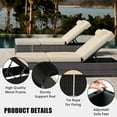 thumbnail image 3 of Luku PE Wicker Patio Chaise Lounge Chairs with Adjustable Backrest - 400lb Capacity Outdoor Poolside Sun Lounge Chairs, Waterproof All-Weather Resin Wicker Patio Furniture, 3 of 7