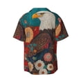 thumbnail image 5 of Salouo Sunflower Bald Eagle Pattern Cuban Collar Shirts for Men Button-Down Shirt Men's Short Sleeve Shirts Hawaiian Shirts Casual Shirts -4X-Large, 5 of 6