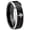 Black 2 Tone Beveled Edge, variant on Kanji Peace Concave Black Tungsten Men Ring 10MM