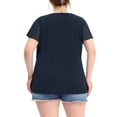 thumbnail image 3 of Blusa de mujer de talla grande Agnes Orinda con mangas de murciélago, escote en V y capas de volantes, 2X azul marino, 3 of 6