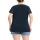thumbnail image 3 of Blusa de mujer de talla grande Agnes Orinda con mangas de murciélago, escote en V y capas de volantes, 2X azul marino, 3 of 6