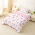 thumbnail image 2 of jejeloiu Cute Bows Twin Comforter Sets,Pink White Bedding Set For Bowknot Lover Reversible 2pcs, 2 of 7