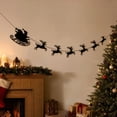 thumbnail image 5 of Black Christmas Felt Hanging Banner,Traditional Sleigh Reindeer Garland,Polyester Festive String Decor For Wall Fireplace Door Party Home Holiday Decor, 5 of 6