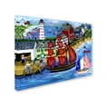 thumbnail image 2 of Trademark Fine Art 'Red Sails Folk Art Seaside' Canvas Art by Cheryl Bartley, 2 of 3