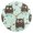 Gold, variant on Mint-chocolate-color Cute Monsters Round Wall Clock Silent Analog Battery Operated Gold Pointer Home Decor 9.84" Diameter