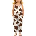 thumbnail image 2 of Auroural Toddler Girls Clothes 12-18 Mon Toddler Girls Kids Cow Printing Jumpsuit Strap Romper Outfits Clothes with Pockets, 2 of 8
