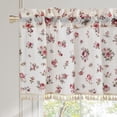 thumbnail image 2 of NICETOWN Valance Curtains for Windows, Floral Linen Small Window Treatment with Tassels, Rod Pocket Farmhouse Rustic Light Filtering Linen Curtains for Bedroom, 52"x18", Red, 1 Panel, 2 of 7