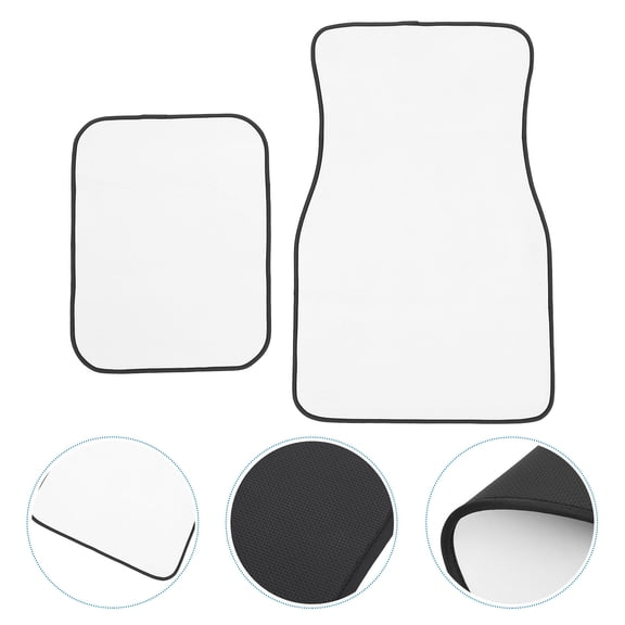 PTOOTP White Rubber Car Floor Mat and Seat Cushion Set with Easy Installation for Vehicle Interior