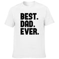 thumbnail image 1 of Camiseta blanca con estampado de letras "El mejor papá del mundo" para hombre, estilo vintage, informal, de cuello redondo, divertida, de manga corta, para el Día del Padre., 1 of 7