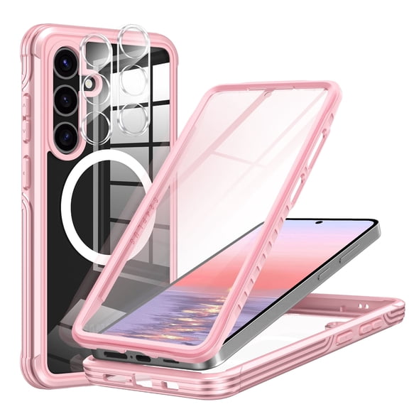 Casetego for Samsung Galaxy S24 Plus Case,Compatible with MagSafe Full Body Shockproof with Built-in Screen Protector   Lens Protector Drop Protective Phone Cover,Pink