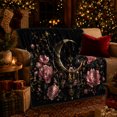 thumbnail image 3 of Gold Crescent Moon Altar Black Candles Pink Peonies, Mystical Celestial Art Scene, Warm Flannel Blanket for Sunroom and Reading Nook, Celestial Art Lovers Valentine's Day Gift, Fantasy Home Decor, 3 of 9