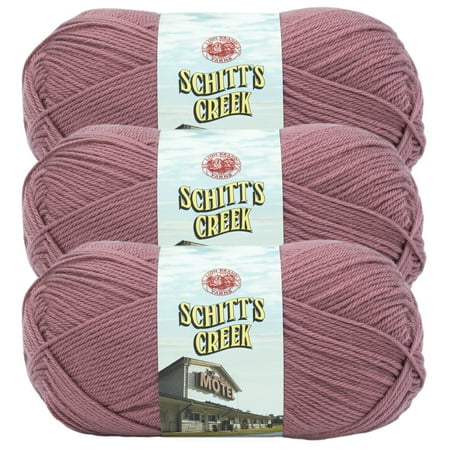 UPC: 0842093133704 | Lion Brand Yarn Schitt s Creek Yarn Wine and Roses Medium Acrylic Pink Yarn 3-Pack