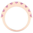 thumbnail image 5 of 1.53 ctw Wedding Band for Women - 14K Rose Gold Simulated Pink Diamond Stackable Eternity Ring, 5 of 6