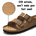 thumbnail image 3 of BERANMEY Unisex Cork Footbed Sandal for Womens Flat Slide Sandals Cork Footbed 2 Straps Adjustable Buckle Slip on Sandals with Comfort Arch Support for Slippers, 3 of 8