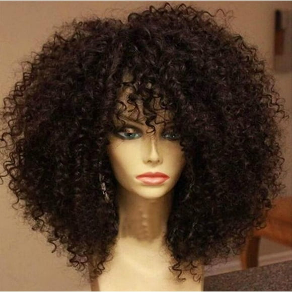 Fashion Brown Wigs Hot African Afro Culry Black Roll Fluffy Explosion Hair Wigs