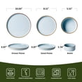 thumbnail image 5 of Famiware Star 12-Piece Dinnerware Set, Service for 4, Light Blue with Brown Rim, 5 of 6