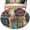 Multi, variant on Round Rugs 5Ft, Vintage Purple Floral Round Area Rug Washable Indoor Throw Carpet, Retro Flowers Ethnic Abstract Art Soft Non Slip Circle Rug for Cabinet Bathroom Home Decor Aesthetic