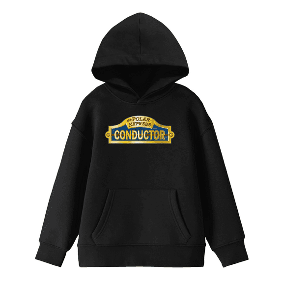 The Polar Express Conductor Boy's Black Hoodie-Medium