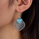 thumbnail image 4 of Nvzi Pendientes colgantes de estilo retro, nuevos y únicos, joyería étnica bohemia vintage (azul), 4 of 5