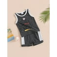 thumbnail image 2 of Arvbitana Infant Baby Boys Casual Outfits Letters Print Sleeveless Crew Neck Tank Tops and Elastic Waist Shorts Summer Clothes 3M-24M, 2 of 8