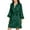 Green, variant on WREESH Womens Silk Pajamas Casual Homewear Long-Sleeve V-Neck Dress Color Lace Night-Robe One Size Pink