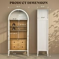 thumbnail image 5 of VANACC Modern 71” Arched Storage Cabinet with Glass Doors and Drawers, Adjustable Shelves, White, 5 of 10