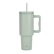 Cubitt Insulated Stainless Steel 40 oz Tumbler with Handle and Straw Lid, Cupholder Friendly