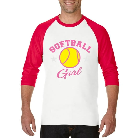 Artix - Mens Raglan Sleeve Baseball T-Shirts, up to Size 3XL - Softball Girl