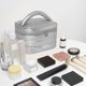 thumbnail image 4 of Bolsa de cosméticos de gran capacidad - Organizador de maquillaje de viaje - Material de tela suave - 23x16,5x15,5cm - Negro, Rosa, Plata, 4 of 8