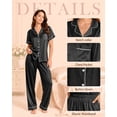 thumbnail image 5 of DAKIMOE Silk Satin Pajamas Set for Women Two-Piece Short Sleeve Shirt with Long Pajama Pant Set Soft Button Down Loungewear Nightwear Pjs Sleepwear for Women, 5 of 10