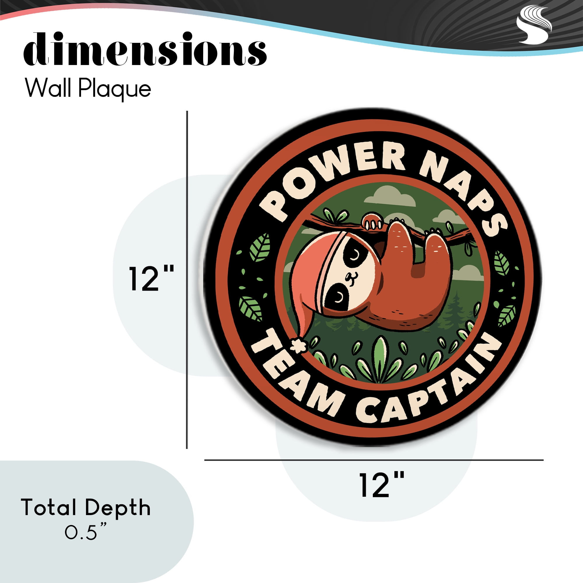 Stupell Industries Power Naps Team Captain Circular Wall Plaque, design by Tobe Fonseca