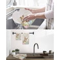 thumbnail image 5 of Easter Kitchen Dish Towels for Drying Dishes Set of 4, Vintage Spring Bunny Eggs Farmhouse Floral Leaves Waffle Weave Microfiber Hand Tea Bathroom Towels Quick Dry & Absorbent Towel 15.7x23.6, 5 of 7
