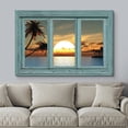 thumbnail image 3 of wall26 Canvas Print Wall Art Window View of Tropical Ocean Sunset Horizon Nature Wilderness Photography Modern Art Rustic Scenic Colorful Ultra for Living Room, Bedroom, Office - 12"x18", 3 of 5