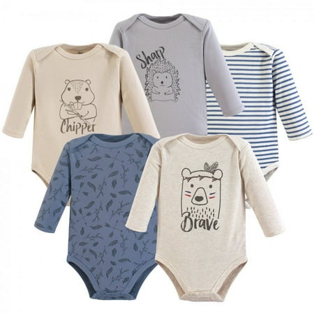 UPC: 0660168921274 | Yoga Sprout Cotton Long-Sleeve Bodysuits 5pk  Wild Woodland  0-3 Months