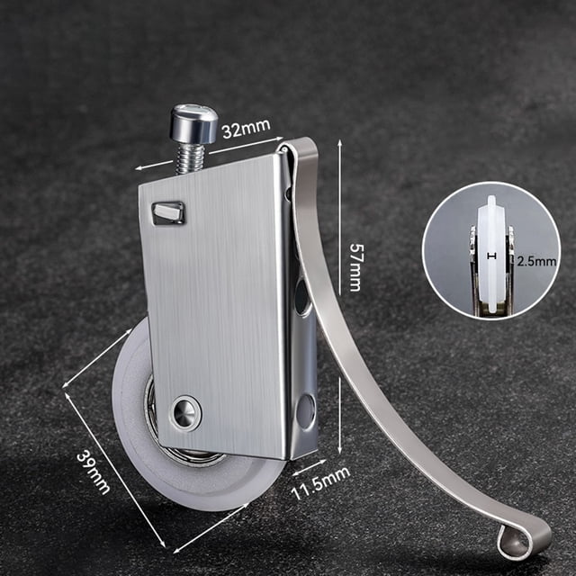 2 Pcs Roues de Porte Coulissante en Acier Inoxydable pour une Utilisation Fluide dans la Garde-Robe