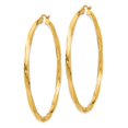 thumbnail image 5 of Diamond2Deal 14K Yellow Gold Polished 3mm Twisted Hoop Earrings for Women (L- 2.37 inch, W- 2.37 inch), 5 of 6