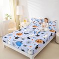 thumbnail image 2 of Manfei Spooky Print Halloween Fitted Sheet Full,Cartoon Ghost Pattern Bed Set,3 Pieces,1 Fitted Sheet and 2 Pillowcases, 2 of 6