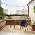 thumbnail image 2 of Afuera Living Indoor/Outdoor Wicker Egg-Shaped Chair with Cushion in Beige/Black, 2 of 3