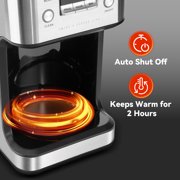 Gevi 14-Cup Programmable Drip Coffee Maker, Stainless Steel Smart Coffee Pot with Touch Control & Automatic Clean, Summer Edition