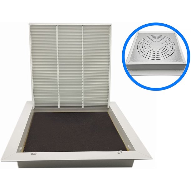 Steel Fixed Bar Return Air Filter Grille with Plenum Box 24 x 24 TBar Layin Drop Ceiling