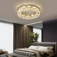 thumbnail image 4 of DENEST Modern Flush Mount Crystal Chandelier LED Ceiling Light Pendant Lamp Fixture 40w, 4 of 16