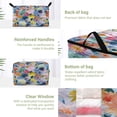 thumbnail image 3 of Foldable Clothes Storage Bags Clothes Organizer Bin with Clear Windows for Clothes Bedding Vibrant Abstract Floral, 3 of 6