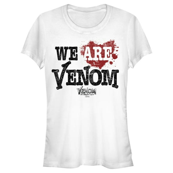 Junior's Marvel Venom: Let There be Carnage We are Venom Heart  Graphic Tee White 2X Large