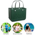 thumbnail image 2 of Bolsas de almacenamiento de playa lavables Color sólido EVA Basket Tote (Verde esmeralda) Likrtyny Para estrenar, 2 of 8