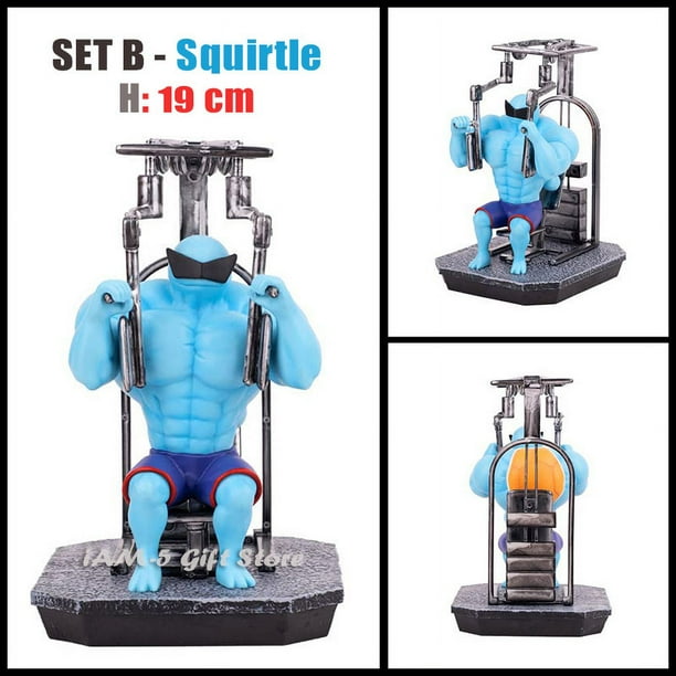Figuras de acción de Pokémon de 18 cm para gimnasio, dibujos animados de Fitness, hombre musculoso, Charmander, Bulbasuar, Squirtle, modelo de ajuste, figuras de anime, juguetes